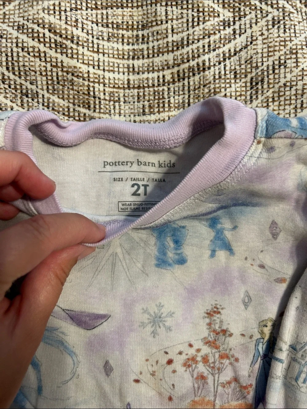 Pottery Barn Kids Lavender Princess Print Pajama Set
